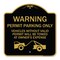 Signmission Warning Permit Parking Vehicles w/o Permits Towed Owners Expense Alum, 18" L, 18" H, BG-1818-22711 A-DES-BG-1818-22711 - alternate 1